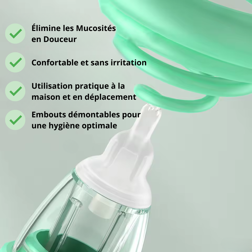 Mouche Nez Électrique avec Aspiration Douce | Les Trésors de Bébé
